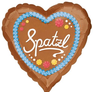 Spatzl Herzform Folienballon 39 cm Luftballon Heliumballon