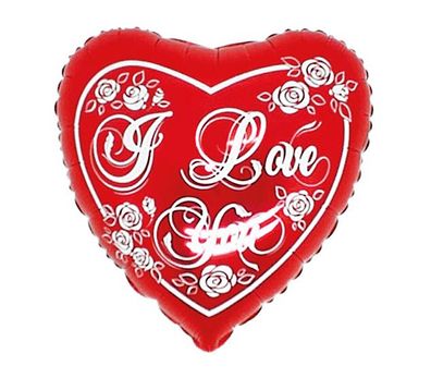 I Love You - Herzform - Folienballon - 43 cm Folienballon Luftballon
