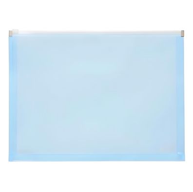 FSY Gleitverschluss-Beutel A4, Dehnfalte, PP blau transluzent, 1 Stück