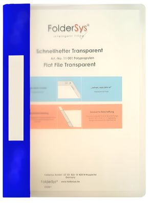FSY Schnellhefter, Transparent, blau, 1 Stück
