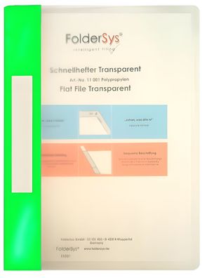 FSY Schnellhefter, Transparent, grün, 1 Stück
