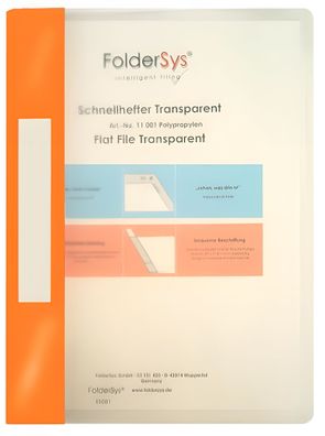 FSY Schnellhefter, Transparent, orange, 1 Stück