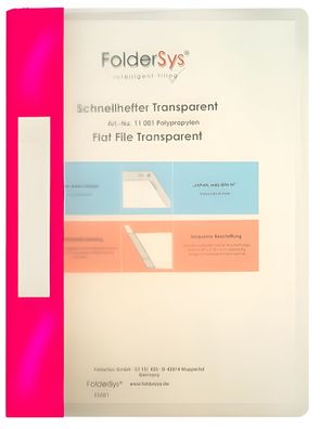 FSY Schnellhefter, Transparent, pink, 1 Stück