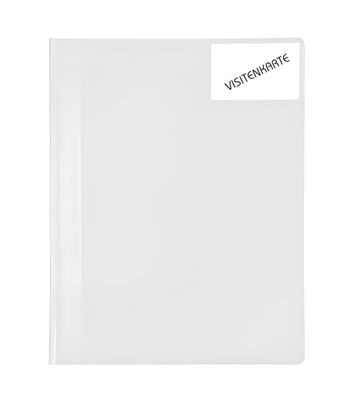 Schnellhefter mit weissen Heftzungen, Taschen vorn+innen, 4, weiß
