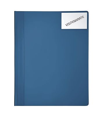 Schnellhefter mit weissen Heftzungen, Taschen vorn+innen, 4, blau