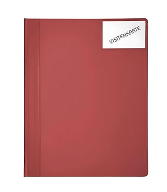 Schnellhefter mit weissen Heftzungen, Taschen vorn+innen, 4, rot