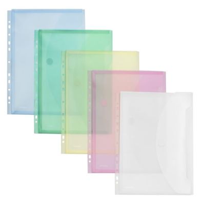FSY Sichttasche, Dehnfalte, Abheftrand, A4, farb. sort. transp., 1 Stück