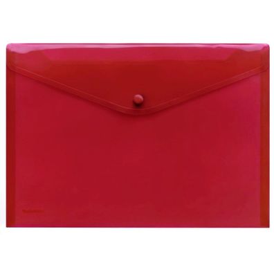 FSY Sichttasche, A4, Druckknopf, Transparent, rot 1 Stück