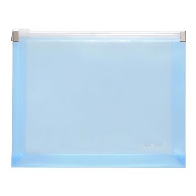 FSY Gleitverschluss-Beutel A6, Dehnfalte, PP blau transluzent, 1 Stück