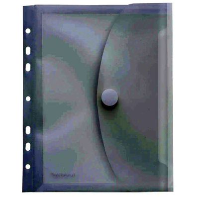 Sichttasche A5, Klettverschluss, Dehnfalte 20mm, Abheftrand, PP transp