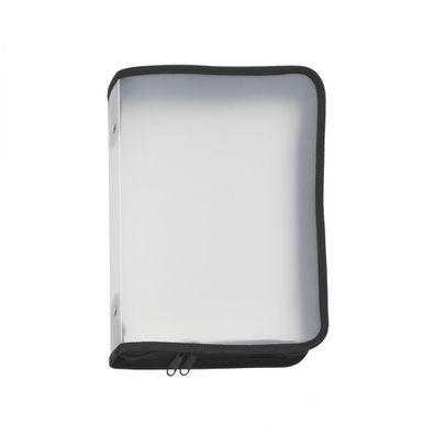 FSY Reißverschluss-Portfolio, B5, PP farblos transluzent, Zip schwarz