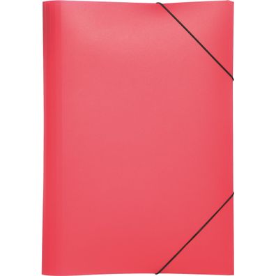 Pagna Gummizugmappe A4 PP 3 Einschlagklappen rot