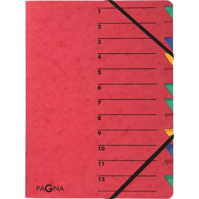 Pagna Ordnungsmappe Easy 12 Fächer 1-12 rot
