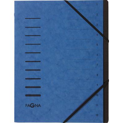 Pagna Ordnungsmappe 12 Fächer 1-12 blau
