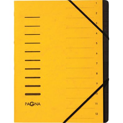 Pagna Ordnungsmappe 12 Fächer 1-12 gelb
