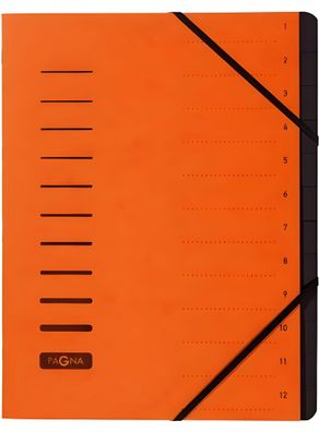 Pagna Ordnungsmappe 12 Fächer 1-12 orange