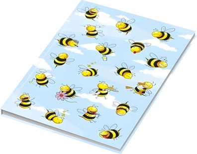 RNK Kladde / Notizbuch "Crazy Bees", blanko, DIN A5, 96 Blatt, 70 g/m²