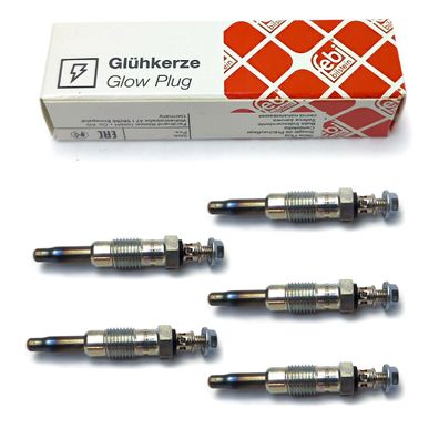 5x FEBI Bilstein Glühkerze 19223 für Mercedes W201 190D W124 MB100 Sprinter W460 W463