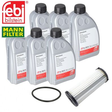 6L Febi Getriebeöl + MANN Getriebefilter für Audi Seat Skoda VW DQ500 DQ400E 0BH