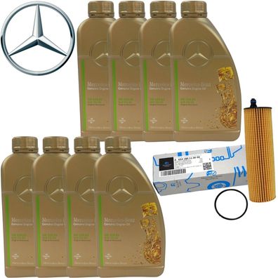 8L Original Mercedes-Benz Motoröl + Ölfilter 5W-30 A654180110090 OM654 OM656