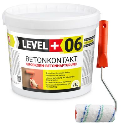 Betonkontakt Haftbrücke Putzgrund 7Kg Holz OSB+Farbroller 10cm Mikrofaser L+06
