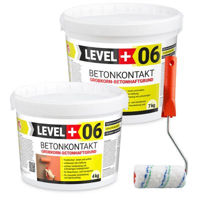 Betonkontakt Haftbrücke Putzgrund 11Kg Holz OSB+Farbroller 10cm Mikrofaser L+06