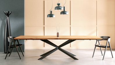 Ausziehbarer Lumina-Holztisch, Massivholz Eiche