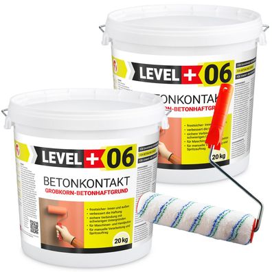 Betonkontakt Haftbrücke Putzgrund 40Kg Holz OSB+Farbroller 25cm Mikrofaser L+06