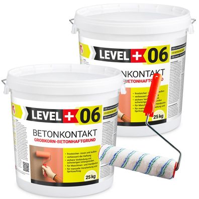 Betonkontakt Haftbrücke Putzgrund 50Kg Holz OSB+Farbroller 25cm Mikrofaser L+06