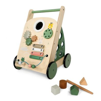 Lauflernwagen aus Holz mit Activity-Board, leise Räder, ab 1 Jahr