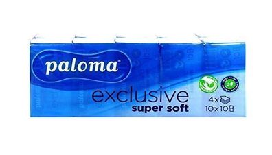 Paloma 4-lagige Papiertaschentuecher, 10 x 10 Stueck Packungen