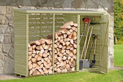 Kaminholzregal WARO mit Geräteschrank