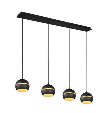Lindby Godwin Pendellampe vierflammig schwarz Pendelleuchte Leuchte Lampe E14