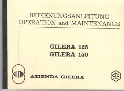 Bedienungsanleitung Gilera 125 / 150 ccm, Moped, Zweirad, Oldtimer