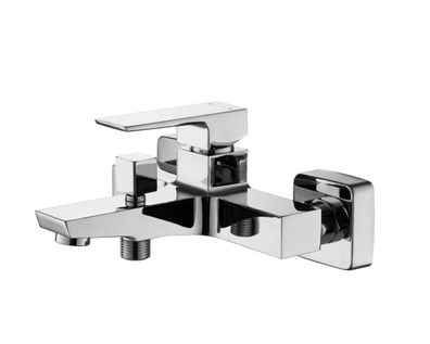 Wannenfüllarmatur Bad Mischbatterie Einhebelmischer eckig Chrom