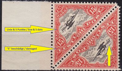 Estland Estonia [1924] MiNr 0050 E1, 3 ( * */mnh ) [01] Plattenfehler