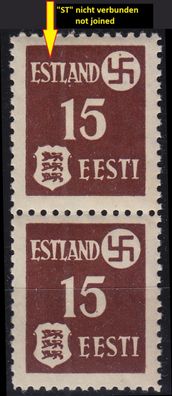 Estland Estonia [Besetzung] MiNr 0001 y E2 ( * */mnh ) [04] Plattenfehler