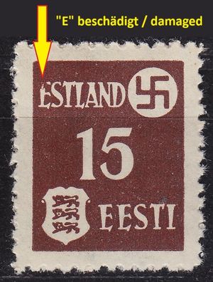 Estland Estonia [Besetzung] MiNr 0001 y E5 ( * */mnh ) [11] Plattenfehler