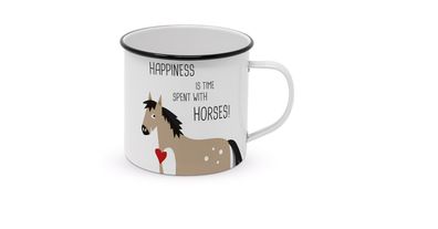 ppd Paperproducts Design Happy Metal Mug 400 ml Happiness & Horses