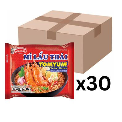 30er-Pack Acecook Instantnudeln Tom Yum Shrimp Mi Lau Thai 83g
