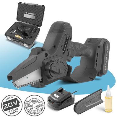 Stahlwerk Mini Akku Kettensäge MAK-20 ST Brushless Handkettensäge 4,8 m/s mit 2000mAh