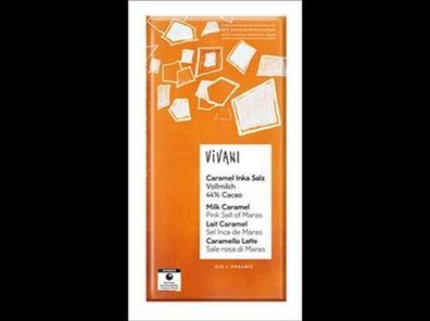 Vivani 6x Caramel Inka Salz Vollmilchschokolade m. 44% Cacao und Kokosblütenzucke