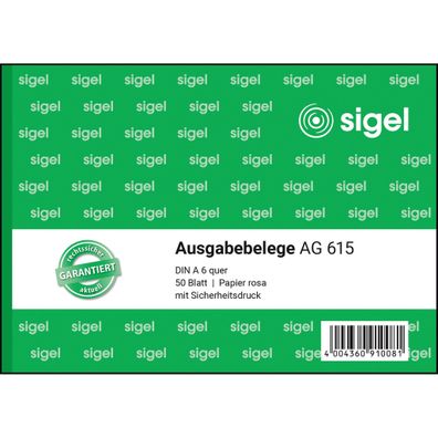 Sigel Ausgabebeleg A6 50Bl rosa AG615