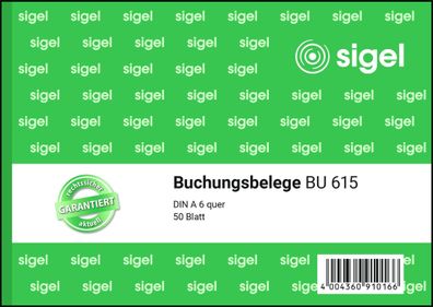 Sigel Buchungsbeleg A6 50Bl BU615