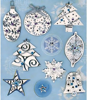 Weihnachtssticker 3D Handmade Silver Sparkle 122x140mm 10 Sticker