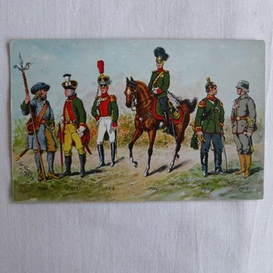 AK WK Soldaten Uniform 1680 - 1918 Uniformen Sachsen Regiment 32 u. 68