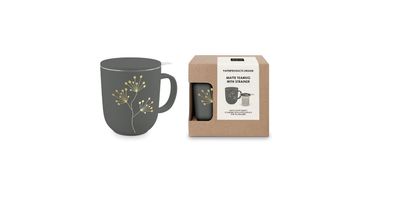 ppd Paperproducts Design Matte T-Mug with Lid & Strainer 350 ml Pure Gold Berries Ant