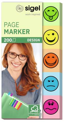 Sigel Haftmarker Papier Smile 50x100mm HN502