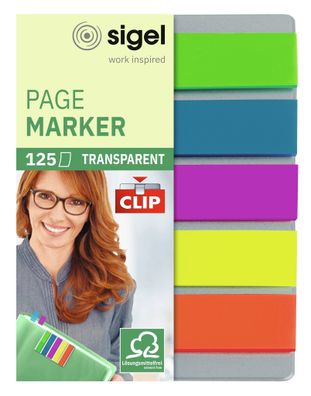 Sigel Haftmarker Folie mit Clip 52x82mm HN610