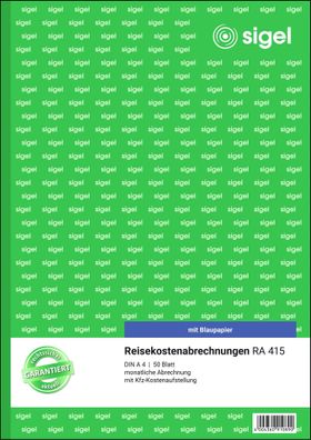 Sigel Reisekostenabrechnung A4h 50Bl RA415